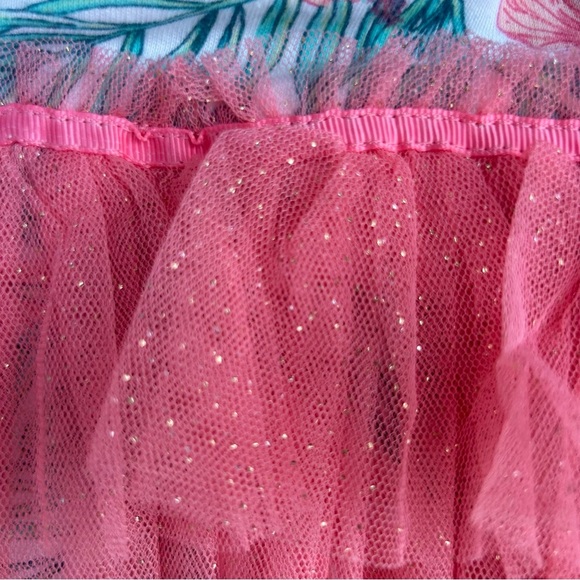 🍭Nicole Miller Floral Baby Romper with Pink Tulle and Headband - Picture 5 of 9